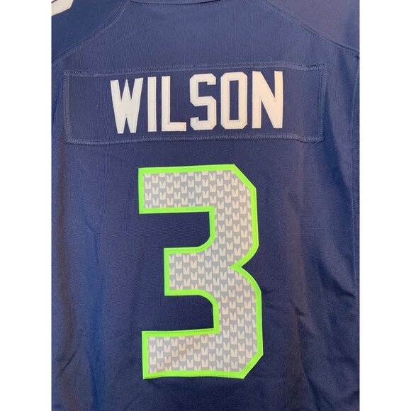 Nike NFL Seattle Seahawks Russell Wilson Jersey M 8693 NWOT Navy Sewn - Picture 7 of 8